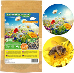 Flower Meadow - Mezcla de semillas de flores aptas para abejas - Flores silvestres y pastos para lugares secos - Semillas de flores silvestres - Mezcla de semillas anuales y perennes