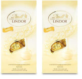 Bolitas de chocolate blanco Lindt LINDOR | Bolsa de 137g | Aprox. 10 bolitas de chocolate blanco con relleno que se deshace en la boca | Set de regalo de chocolate | Set de regalo de chocolate (paquete de 2)