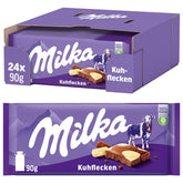 Milka Cow Spots – Chocolate con leche alpino con chocolate blanco con diseño de manchas de vaca – 24 x 90 g