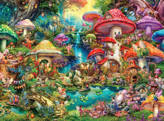 Buffalo Games - Aimee Stewart - Picnic en Merry Mushroom Village - Rompecabezas de 1000 piezas para adultos, rompecabezas desafiante, perfecto para noches de juegos - Tamaño listo para usar 26,75 x 19,75 cm Puzzle Naty Shop Título predeterminado