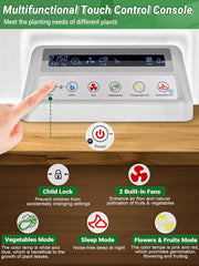 Kit de hidroponía de 17 cápsulas para jardín de hierbas con 102 luces de cultivo de espectro completo de 28W y 2 ventiladores para jardín interior con tanque de bomba de agua