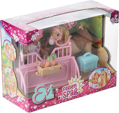 Simba 105733273 - Evi Love Ferienspaß Fahrrad, Puppe mit Fahrrad, Hund und Rucksack, Ankleidepuppe, 12cm, para niños de 3 años
