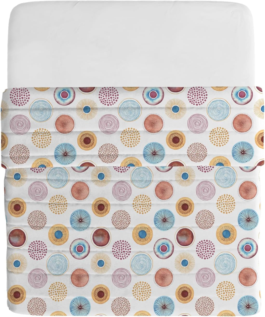 Lenjerie de pat italiană cuvertură de vară de bază, microfibră imprimată, 250X240Cm, cerc Plapumi si pilote Naty Shop