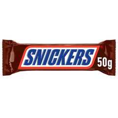 Snickers Chocolate Bar Cacahuete Caramelo Paquete de 5 barras | Merienda de fútbol | (1x5x50g)