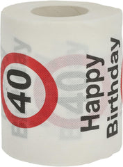 Set de 4 hârtii igienice "La mulți ani 40" │40th birthday 24 metri 2-țesături 180Gr/Qm │ Hârtie igienică motiv hârtie igienică (4 X hârtie igienică 40)