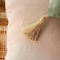 Colcha con 4 bolitas, yute, 90 X 190 Cm, arcilla, 2007AGCHLJT090190, 90 X 190 Cm Edredones y colchas Naty Shop