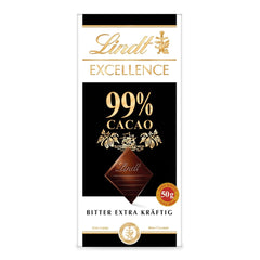 Lindt EXCELENCIA 99% Kakao - Edelbitter-Chocolate | Tafel 50 G | Chocolate amargo extra kräftige | Intensificador Kakao-Geschmack | Chocolate amargo | Schokolade vegana | Título predeterminado de la tienda Schokoladengeschenk Naty