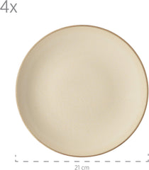 MÄSER 931736 Geschirr-Set Für 4 Personen Im Mediterranen Vintage-Look, 16-Teiliges Kombiservice in Sandigem Grau, Keramik, Sandgrau Seturi vesela masa Naty Shop