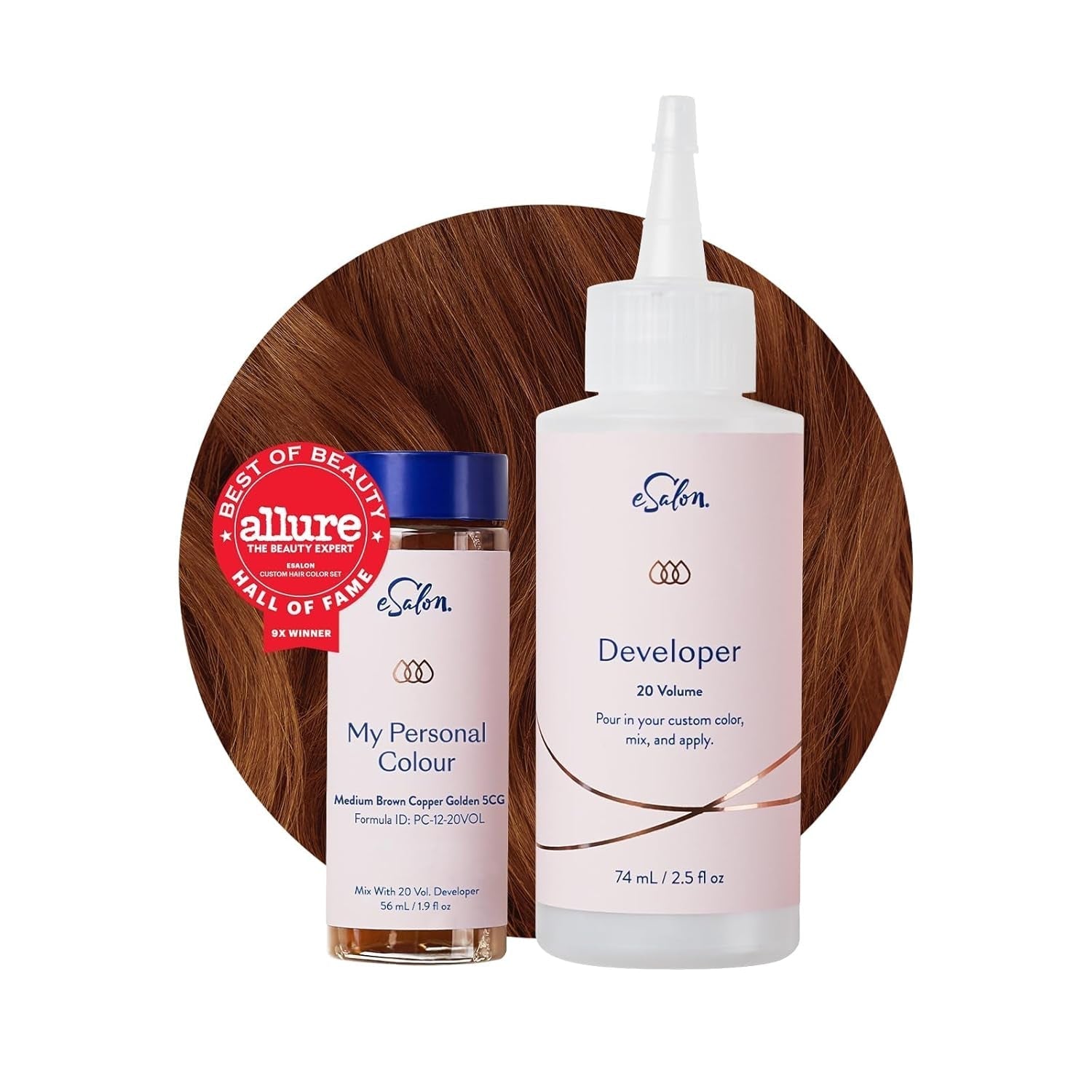 Set colorant permanent pentru păr, 100% acoperire gri, colorare la domiciliu, 0% amoniac vopsele de păr, vopsele de păr multidimensionale, vopsele de păr profesionale Vopsea pentru par Naty Shop Maro mediu cupru auriu 5Cg