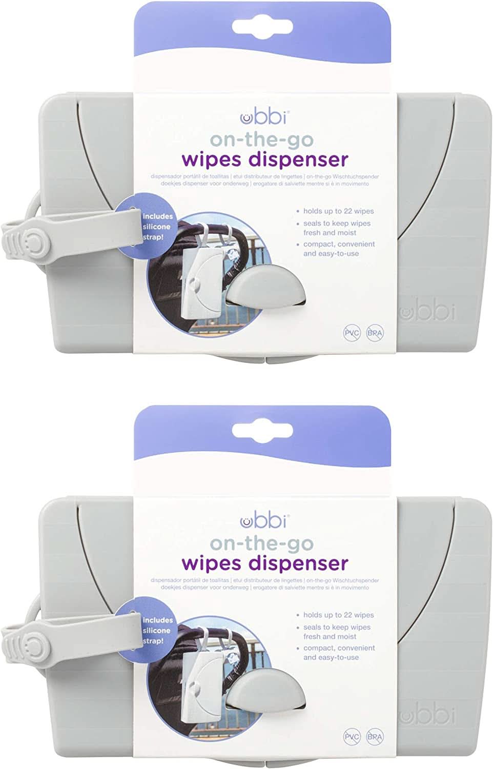 Porta toallitas Ubbi on-the-Go Regalo para bebés, gris Toallitas húmedas para bebés Naty Shop