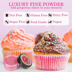 Purpurina comestible, Set de 4 o 6 tonos de color, 4 gramos por producto Glitter Naty Shop