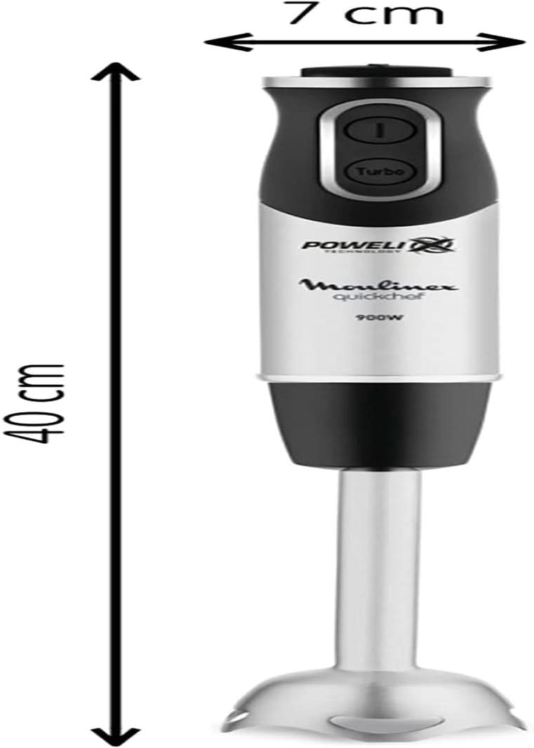 DD6558 DD655810 Quickchef 3-In-1 Tauchmixer, Powelix-Technologie, 3 Zubehörteile, Edelstahl, Stahl/Schwarz Bucatarie Naty Shop