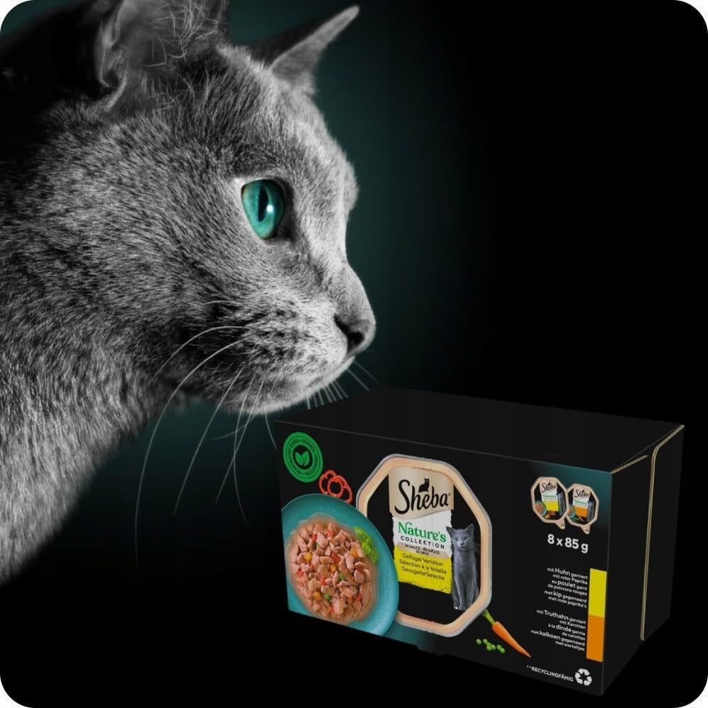 Sheba Nature`S Collection in Sauce - Cea mai fină hrană umedă pentru pisici în bol - Poultry Variation - 32 X 85G
