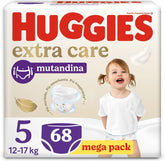 Pañales Huggies Extra Care, ultra absorbentes, talla 5 (12-17 kg), 68 piezas
