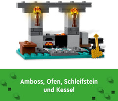 LEGO Minecraft The Armory Playset con figuras de héroes, armas de juguete y figura de Alex, juguete de acción para niños y niñas, regalo para jugadores y niños 7 años 21252 Juegos de construcción Besuche den LEGO-Store