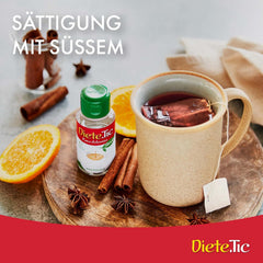 Diete.Tic Edulcorante líquido con Stevia, cero calorías, práctico paquete de 3 x 50 ml (1000 gotas), sin gluten, sin conservantes, ideal para endulzar bebidas, yogures y ensaladas de frutas