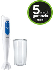 Braun Multiquick 3 MQ 3000 Smoothie+ Stabmixer - Pürierstab Mit 2 Geschwindigkeiten, Powerbell plus Und Splashcontrol-Technologie, 700 Watt, Inkl. 600 Ml Mix- & Messbecher, Blau/Weiß Cocina Naty Shop