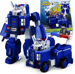 SUPER WINGS - VEHÍCULO ROBOT CONVERTIBLE "PAUL'S CRUISER" 18 Cm + 1 FIGURA 5 Cm - Coche y avión de juguete Transform-A-Bots de la serie animada - Juguetes para niños mayores de 3 años Figuras de acción Naty Shop Paul's Cruiser