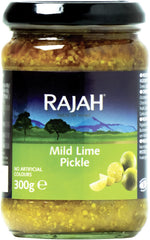 Rajah Mild Lime Pickle – Suave eingelegte Limetten – Ideal para preparar curry, carne, käse, poppadums y vorspeisen – 1 x 300 g