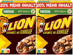 Cereales (+20%), Cereal de Chocolate y Caramelo y 41% de Cereales Integrales, Copos de Desayuno con Vitaminas y Minerales, Paquete de 2 (1 x 480g)