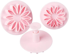 Formă de tăiat flori pentru fondant Zenker 5,5/6/7cm, roz, plastic, 3 bucăți