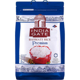 INDIA GATE Arroz Basmati Premium – Arroz fino y aromático de grano largo de la India, grano fino y largo (1 x 5 kg)