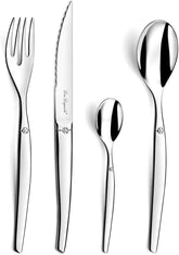 Lou Laguiole Jet - Set de tacâmuri 24 piese, oțel lucios Bucatarie Naty Shop