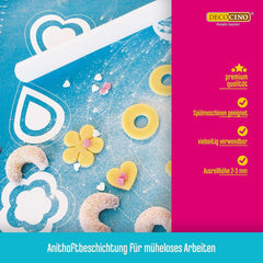 DECOCINO Ausrollstab – 3 piezas, aprox. 23 cm de largo – antihaftbeschichter als Teigrolle zum Ausrollen von Mazapán, Blütenpaste, Roll-Fondant