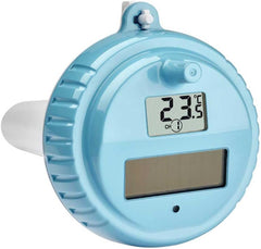 TFA Dostmann Venice Termómetro para piscinas, 30.3056.10, para controlar la temperatura del agua en piscinas, estanques o jacuzzis, termómetro digital inalámbrico para piscinas, gris, largo 116 x ancho 24 (65) x alto 126 mm