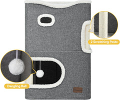 Katzenhaus Indoor Faltbare, Katzenhöhle Große Katzen, Katzenhöhle mit Kratzfläche für Regal, Katzen Haus,cat House cave, katzenbett höhle katzenverstec katzenhöle Katzentonne