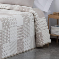 VIALMAN Colcha Bouti Ligera Colcha Sofia 21, Algodón Poliéster, Beige, Cama 150: 250 X 270 Cm Camas y Mantas Besuche den VIALMAN-Store