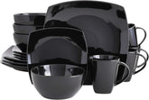 Set de veselă din ceramică cu smalț reactiv pentru 4 persoane, 16 bucăți Seturi vesela masa Naty Shop Negru Serviciu pentru 4 persoane (16 bucăți)