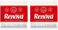 Șervețele din hârtie Renova, stil cocktail de masă alb - 90 de șervețele (pachet de 2)