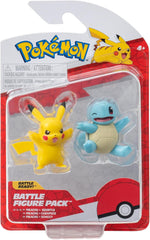 Pokémon PKW3586 - Pack de figuras de batalla - Figuras detalladas oficiales de Pikachu y Schiggy 5 cm cada una Figuras de acción Naty Shop