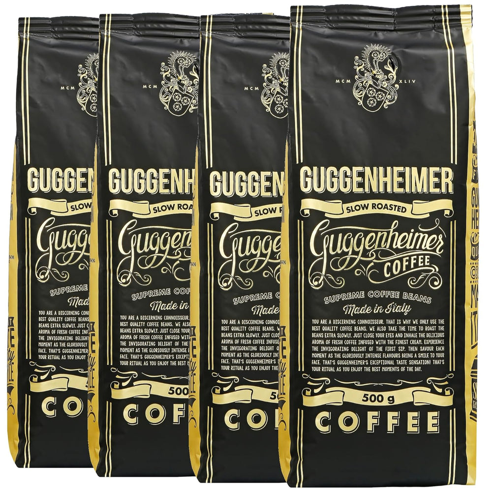 - Kaffeebohnen 2kg - Extra langsam geröstet - wenig Säure und Bitterstoffe - Barista-Qualität - Feinste Crema - Bester Espresso für Vollautomaten - 4 x 500 g