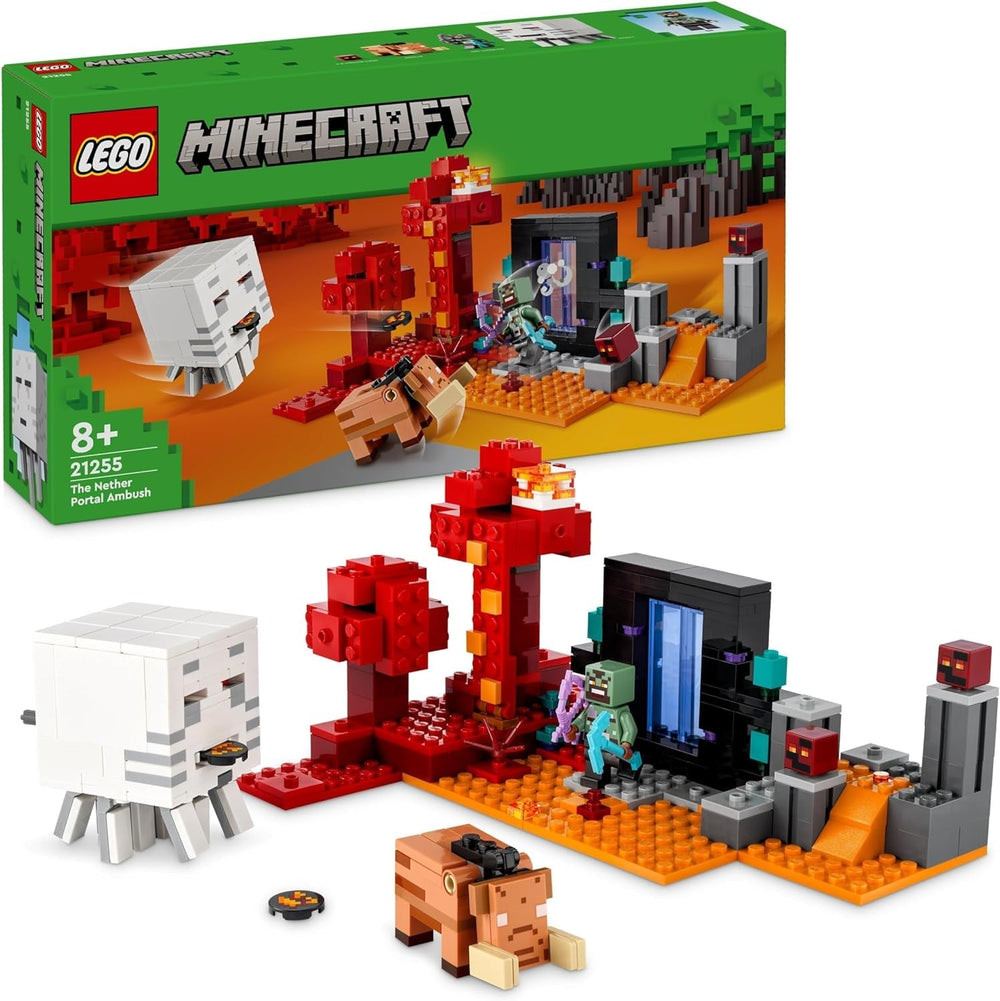 LEGO Minecraft Emboscada en el Portal Abisal Juego Abisal de Juguete para Niños con Escenas de Batalla y Figuras Legendarias Incluyendo Ghast Regalo para Niños y Niñas Jugadores 8 Años 21255 Juegos de Construcción Besuche den LEGO-Store Single
