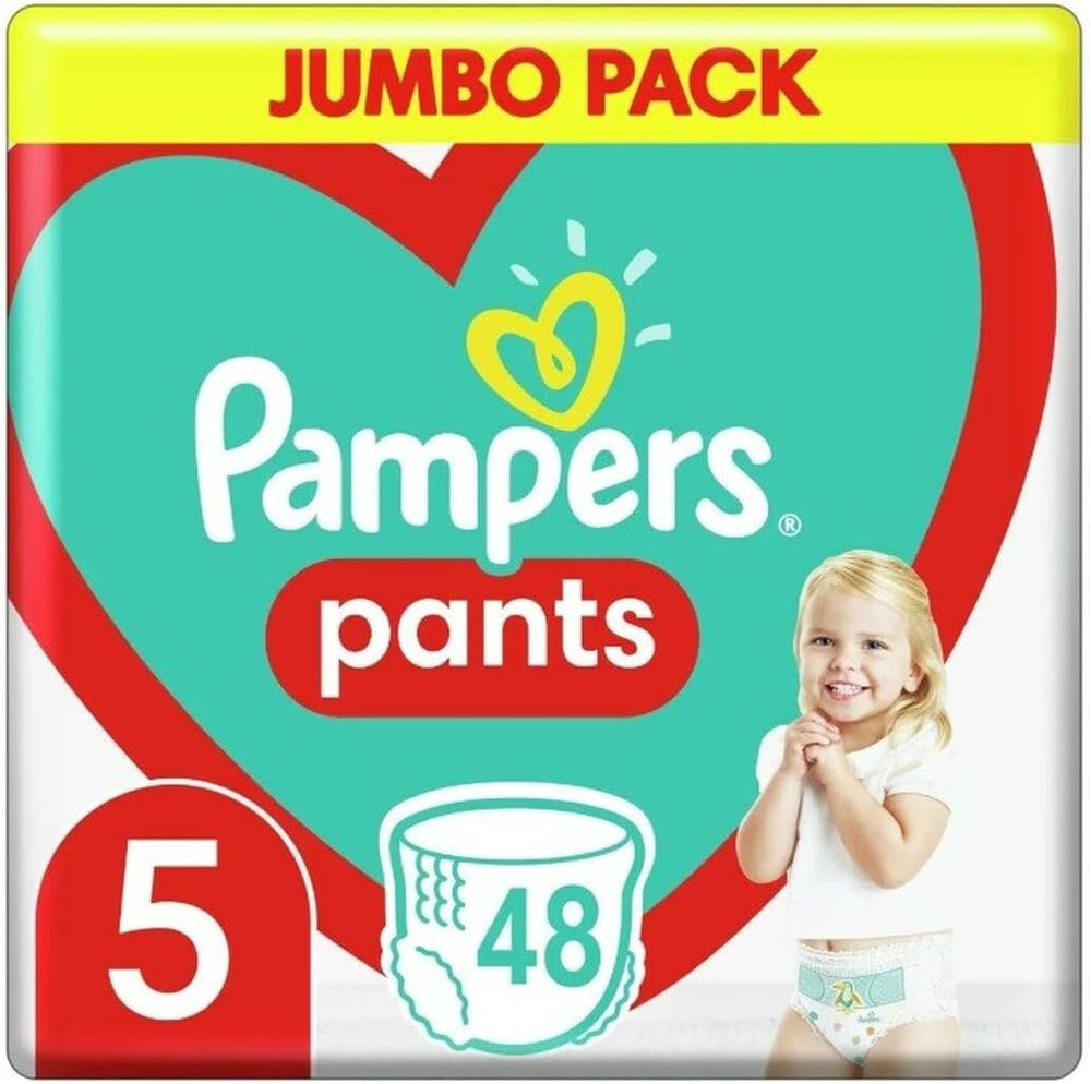 Pañales Pampers Pants talla 5 (12-17 kg), 48 piezas, protección y comodidad. Pañales Pampers fáciles de usar.