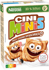 Nestlé CINI MINIS, Muesli con Canela, 37% Cereales Integrales Vitales, con Vitaminas, Calcio y Hierro, Copos Crujientes, Paquete de 7 (7x375g)