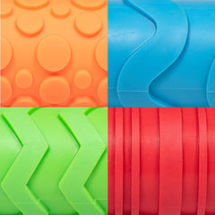 Mal- und Ton-Texturwalzen - 4er-Set - Knetrollen für Kinder estructurado - Vielseitige Muster zum Basteln und Dekorieren