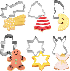 Set de forme pentru biscuiți Westmark, modele asortate, oțel inoxidabil, Crăciun, 6 piese, argintii, 31912260