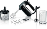 Bosch Handrührer Home Professional Styline MFQ4980B, 5 Stufen, 2 Edelstahl Rührbesen- Und Knethaken, Mixstab Edelstahl, Universalzerkleinerer, 850 W, Schwarz/Dark Silver Cocina Naty Shop