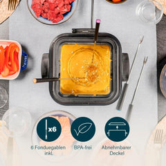 Princess 182611 Mini freidora de fondue - Calentamiento rápido - Filtro de olores - Capacidad 1,2 litros, Plata Electrodomésticos Naty Shop