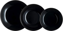 Set de veselă Arcopal Zelie din sticlă neagră, 12 piese, 4 locuri, negru