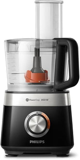 Philips Kompakte Küchenmaschine - 850W, 31 funciones, 2,1 litros de capacidad, Powerchop, Edelstahlklinge (HR7530/10) Kitchen Naty Shop 850 Watt, 29 funciones + Standmixeraufsatz