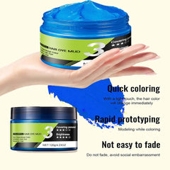 Ceară de păr albastră, culoare temporară de spray pentru păr albastru, culoare de păr albastră nebună lavabilă, vopsire instantanee a părului, culoare naturală a părului, păr de styling pentru bărbați, femei, petreceri Vopsea pentru par Naty Shop