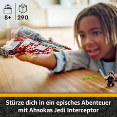 LEGO Star Wars 75401 Ahsokas Jedi Interceptor, figuras para fans de The Clone Wars, minifiguras de Ahsoka Tano y Anakin Skywalker, con luces y R7-A7, para jóvenes y mujeres de 8 años