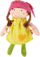 SIGIKID 39411 Păpușă mică moale pentru fete, jucărie pentru bebeluși, recomandată de la 6 luni, galbenă