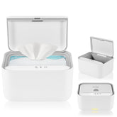 Lionelo BABYBLISS 20W Calentador para toallitas húmedas y toallas pequeñas, 20W para bebés, luz nocturna incorporada, 3 configuraciones de calor, panel táctil, mantiene las toallitas húmedas