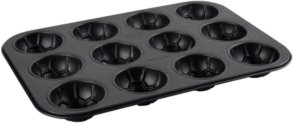 Zenker 12Er Muffinform – Muffinbackblech Für Muffins Und Cupcakes Aus Der Serie Soccer Baking– Hitzebeständiges 12Er Muffinblech Mit Antihaftbeschichtung, Schwarz Moldes y bandejas para hornear Naty Shop