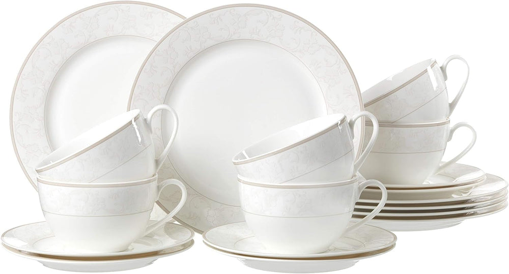 Ritzenhoff & Breker Kaffeeservice Isabella, 18-Teilig, Fine-China-Porzellangeschirr, Weiß Mit Ornamenten, 37 X 26 X 25 Cm Seturi vesela masa Naty Shop Kaffeeservice